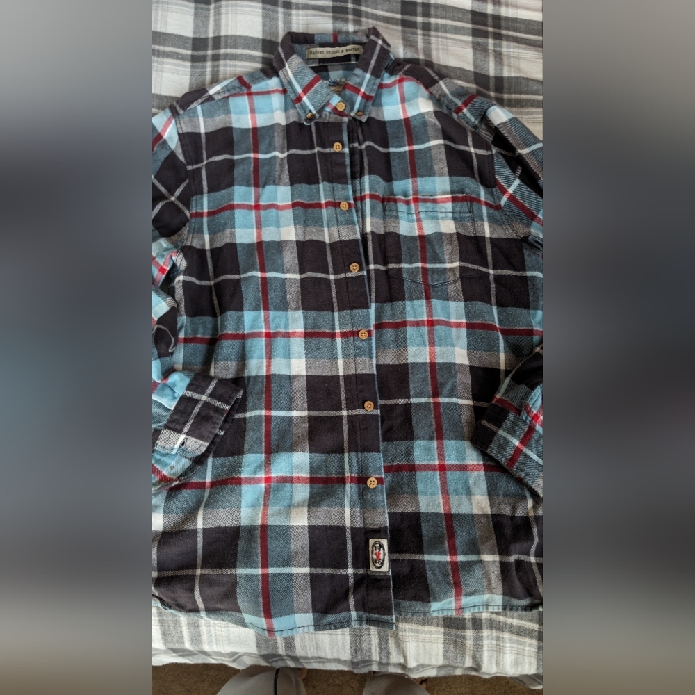 Blue plaid shirt